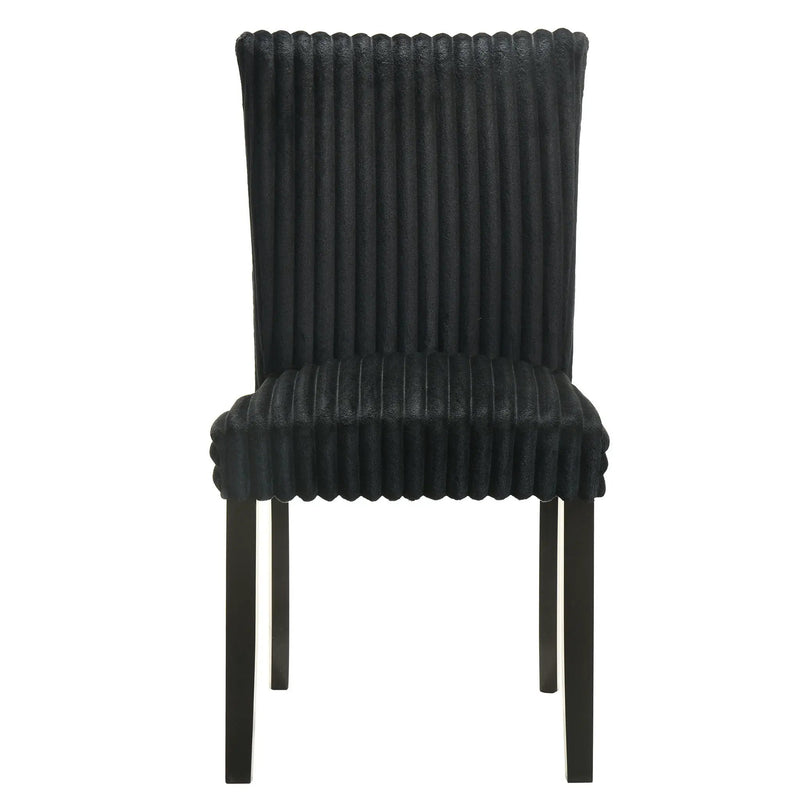 Dermott Upholstered Parson Dining Side Chair Black (Set of 2) by Unique Piece Furniture