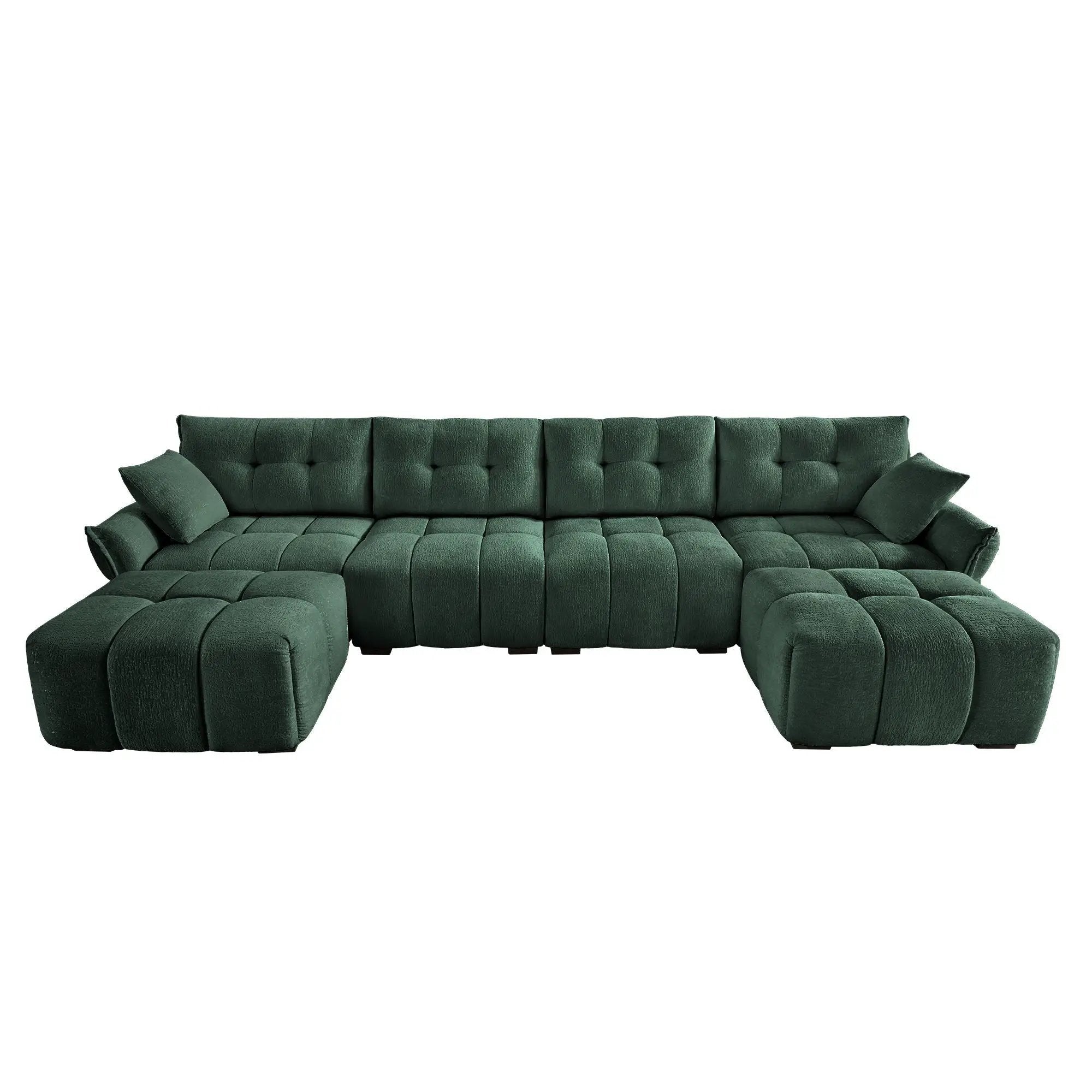 Sofa Set With Ottoman And Pillows, Textured, High Resilience Cushions by Unique Piece Furniture