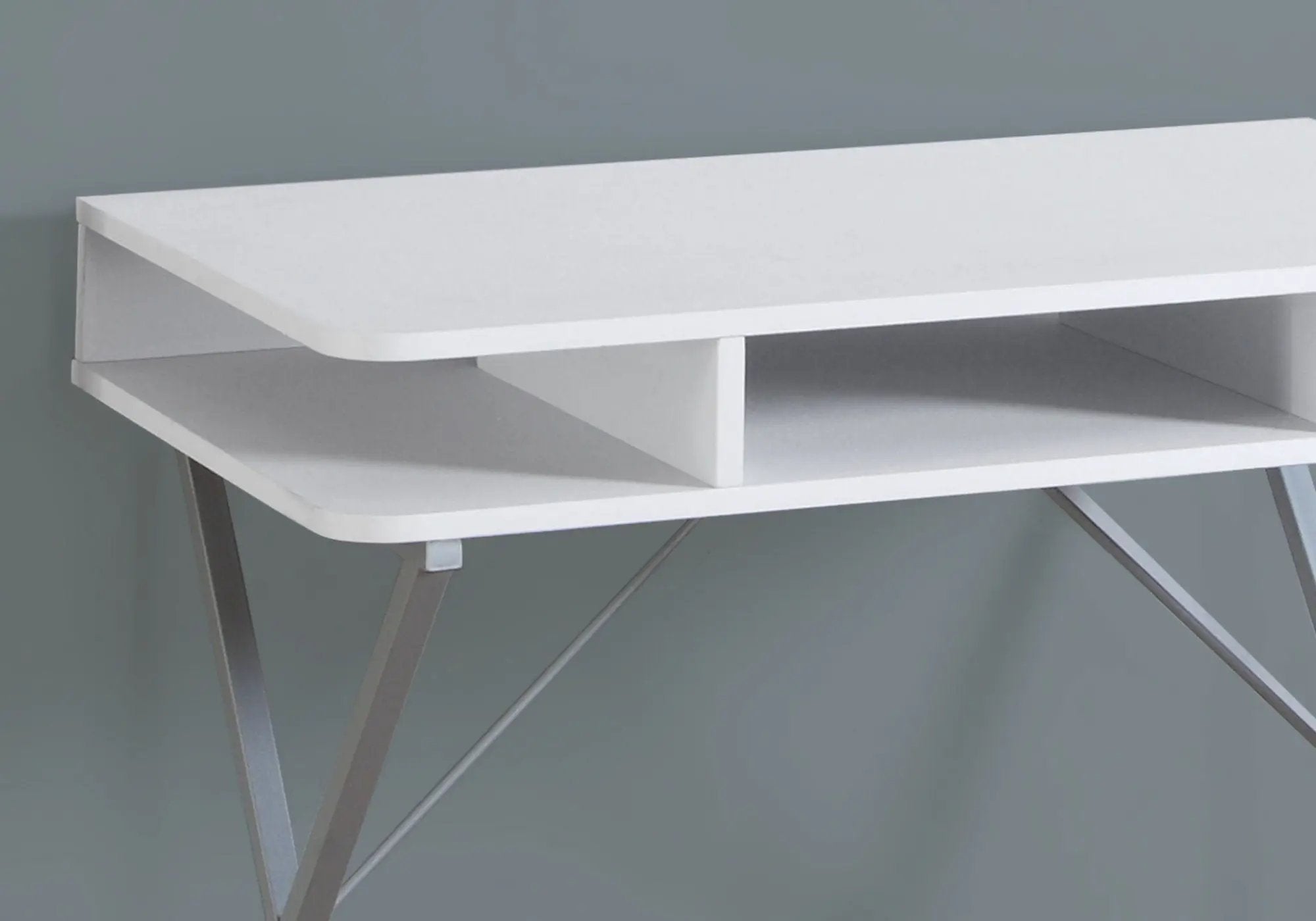 Computer Desk For Home Office, Laptop, Storage Shelves, Modern Convenient Design - White by Unique Piece Furniture