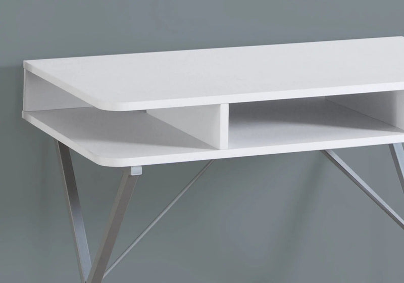 Computer Desk For Home Office, Laptop, Storage Shelves, Modern Convenient Design - White by Unique Piece Furniture