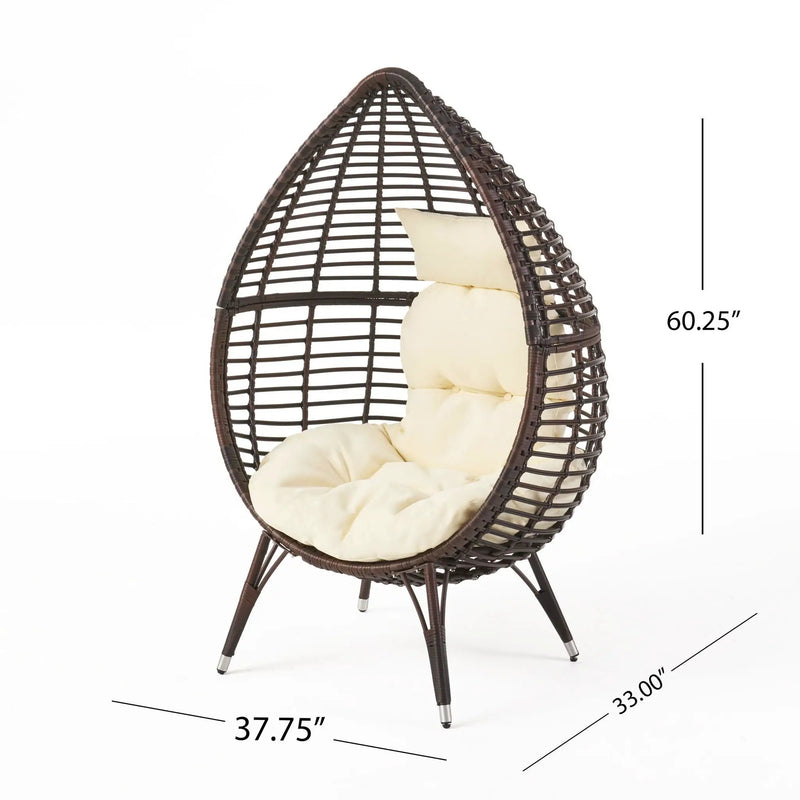 Cutter Teardrop Patio Chair with Water-Resistant Cushion by HouseOfZazla