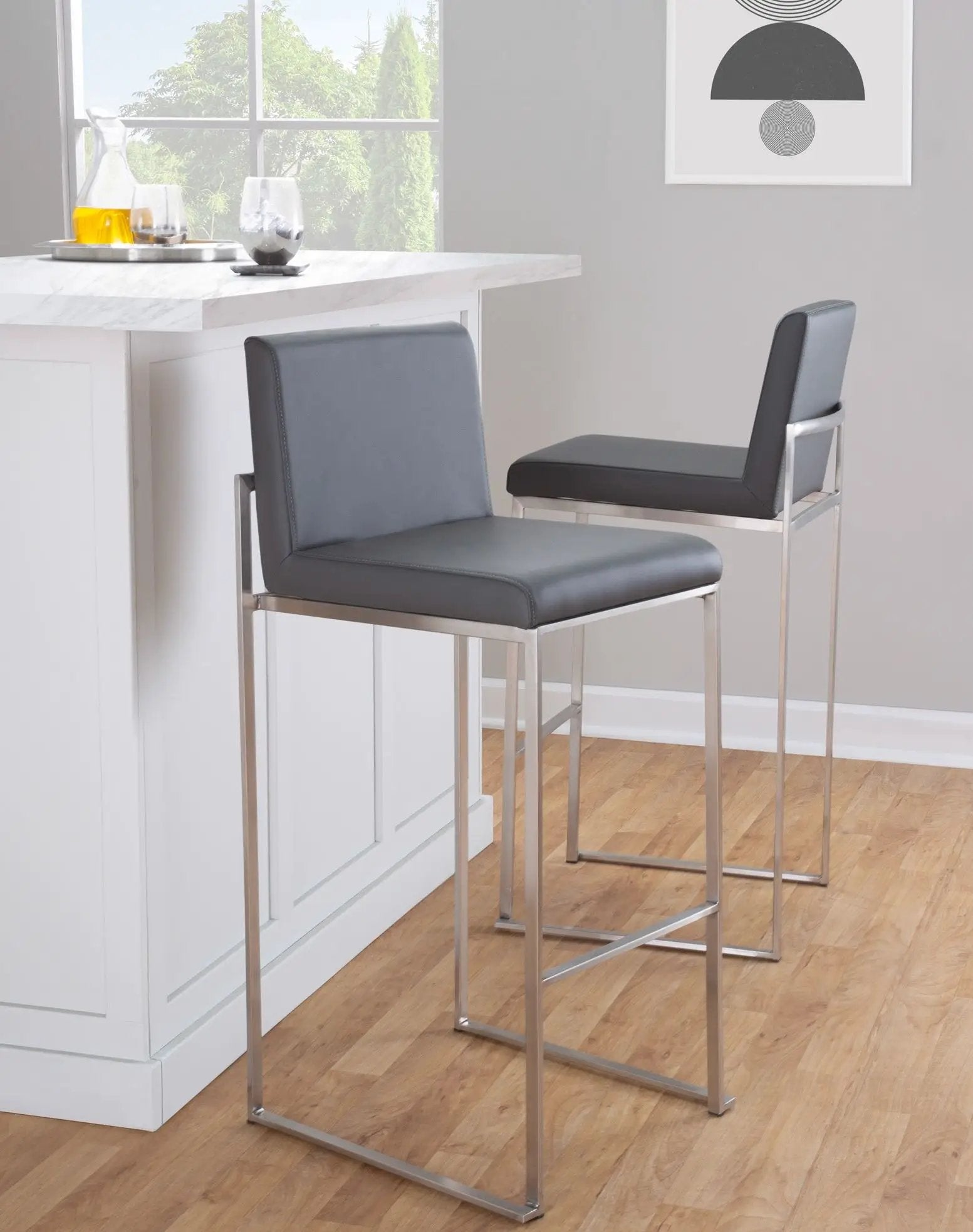 Fuji - Contemporary And Modern Elegance High Back Barstool by Unique Piece Furniture