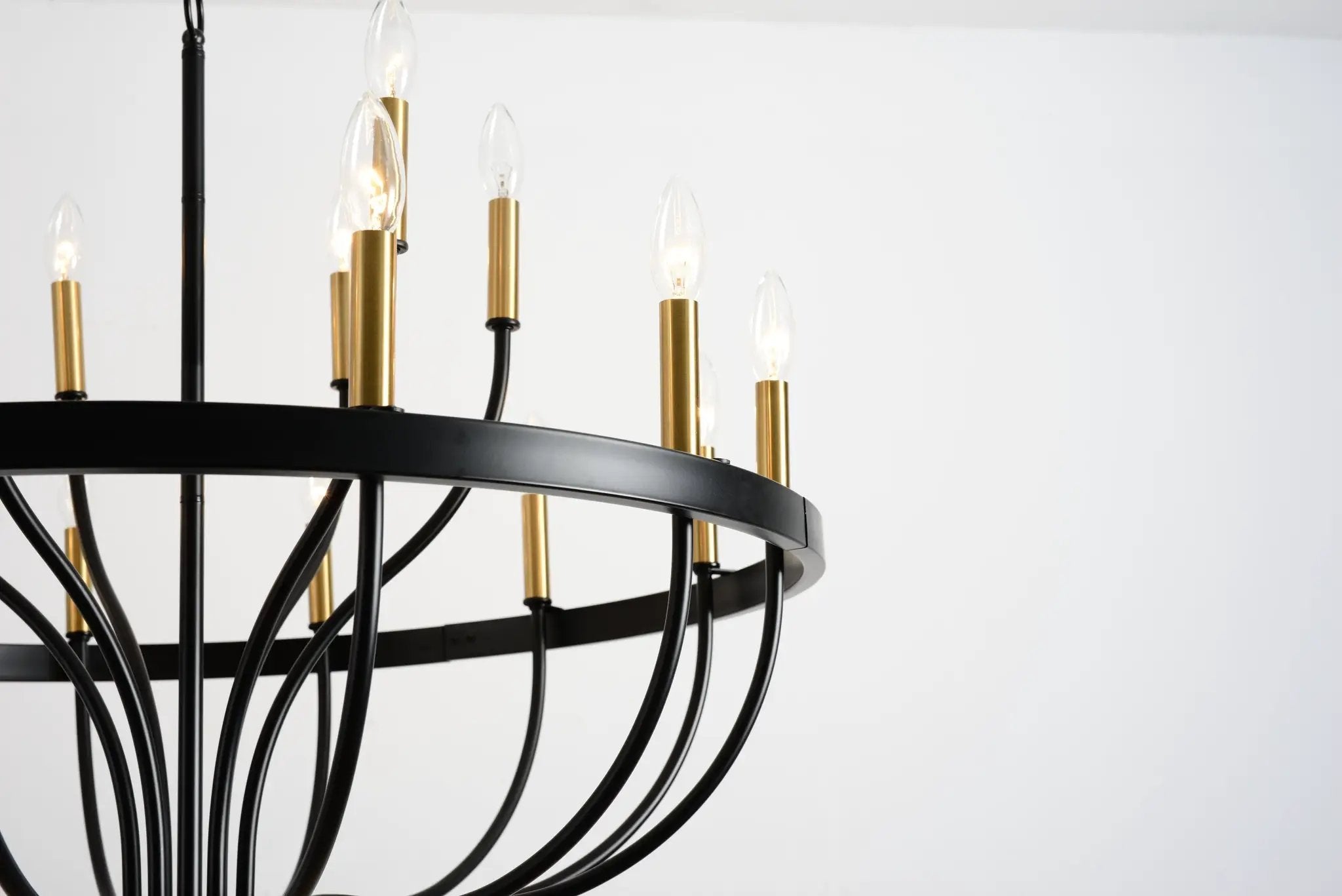 15-Light Industrial Iron Candle Chandelier Modern Farmhouse Pendant Light by HouseOfZazla