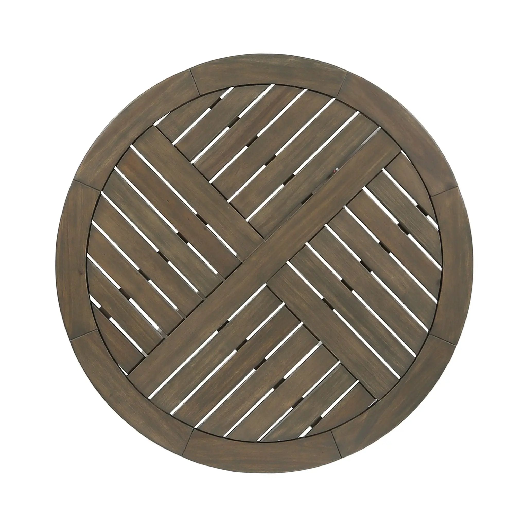 Hermosa Rustic Circular Bistro Table - Gray by HouseOfZazla
