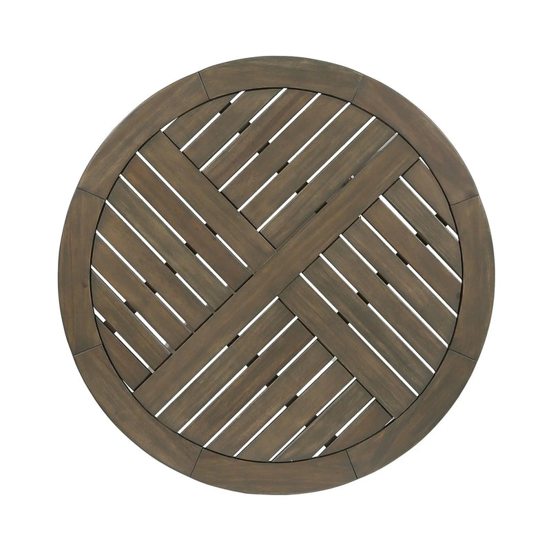 Hermosa Rustic Circular Bistro Table - Gray by HouseOfZazla