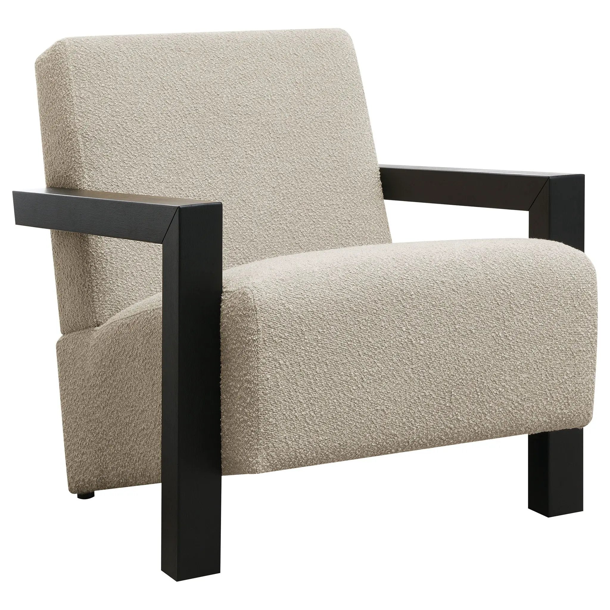 Fitzroy Boucle Upholstered Accent Arm Chair Latte by Unique Piece Furniture