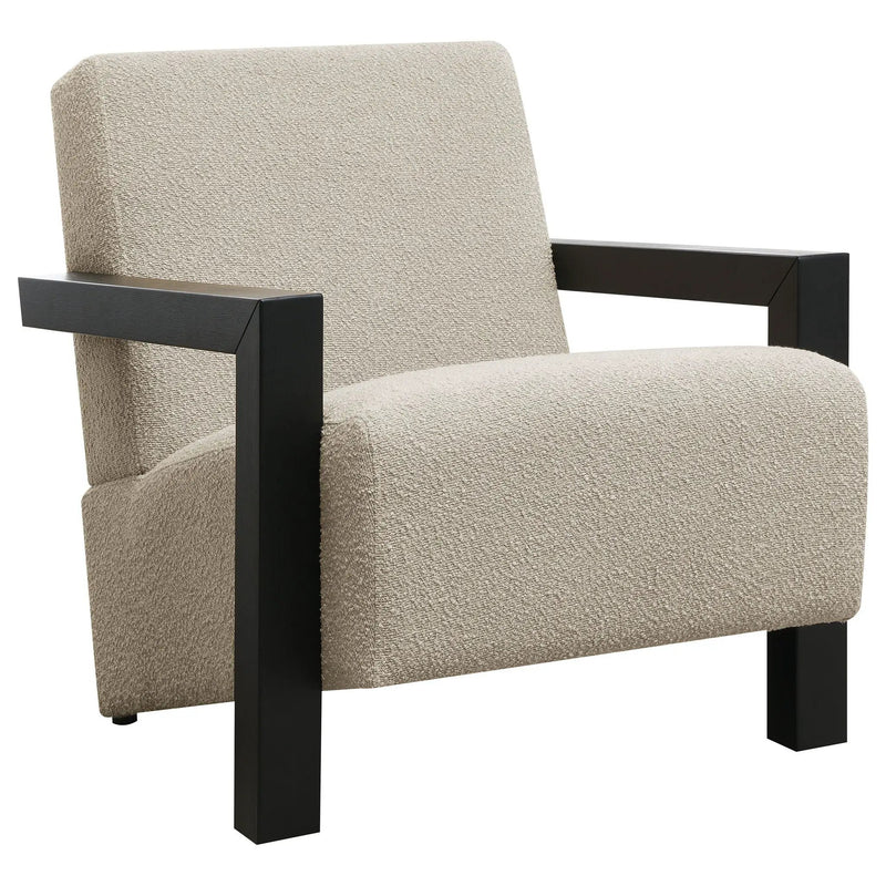 Fitzroy Boucle Upholstered Accent Arm Chair Latte by Unique Piece Furniture