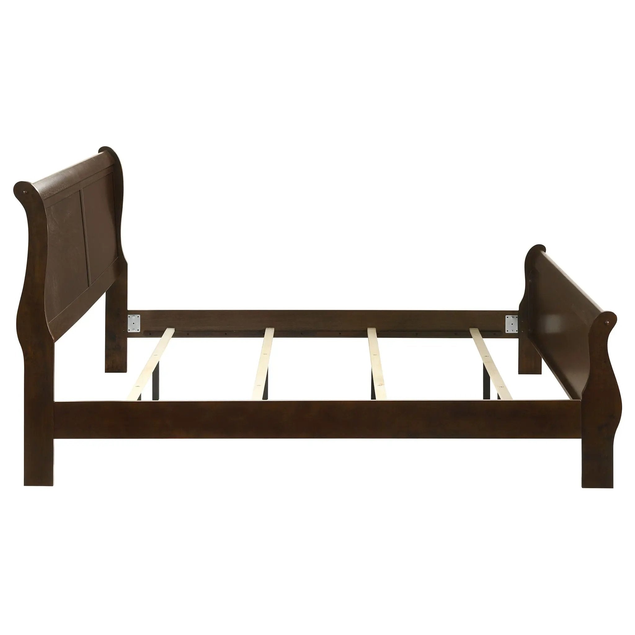 Louis Philippe Wood Eastern King Sleigh Bed Cappuccino by Unique Piece Furniture