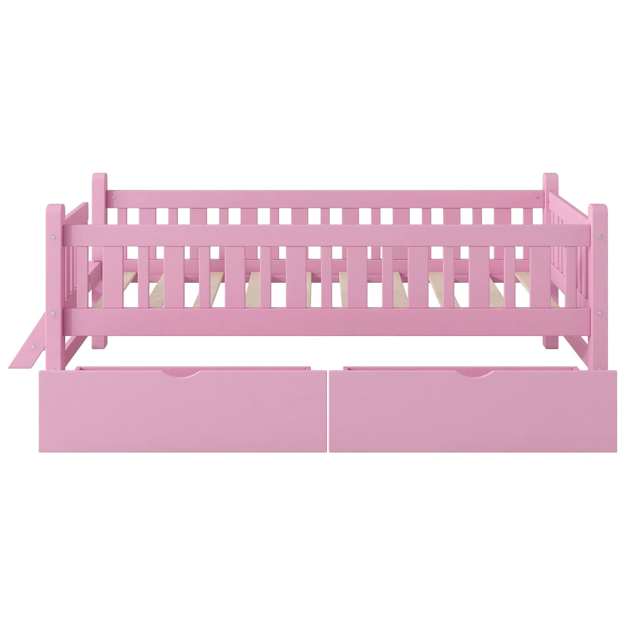 Platform Bed With Guardrail And 2 Drawers by Unique Piece Furniture