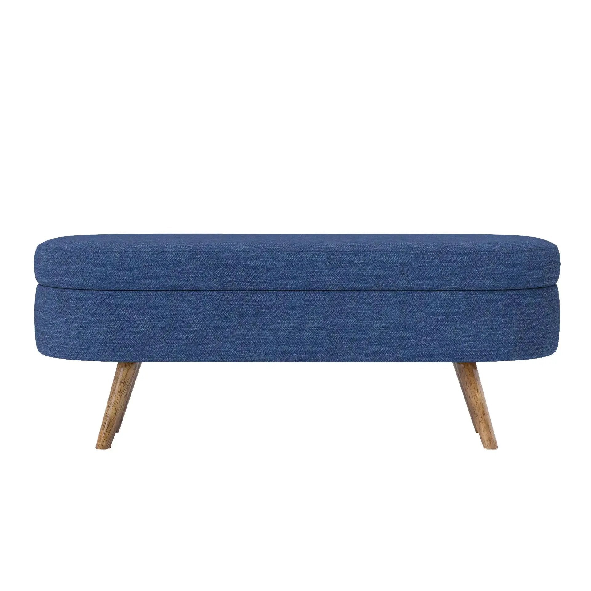 Ottoman Oval Storage Bench With Rubber Wood Legs by Unique Piece Furniture