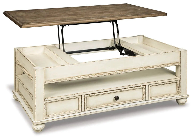Realyn - Lift Top Cocktail Table - White / Brown by Unique Piece Furniture