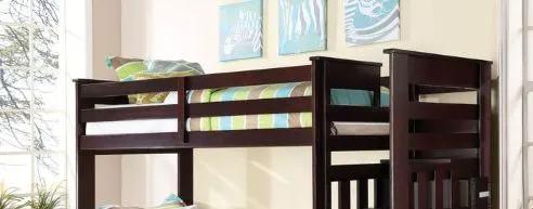 Allentown Twin / Twin Bunk Bed With Trundle Storage - Espresso by HouseOfZazla