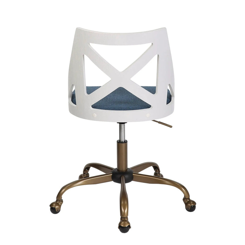Charlotte - Farmhouse Task Chair - Antique Copper / White / Blue by Unique Piece Furniture