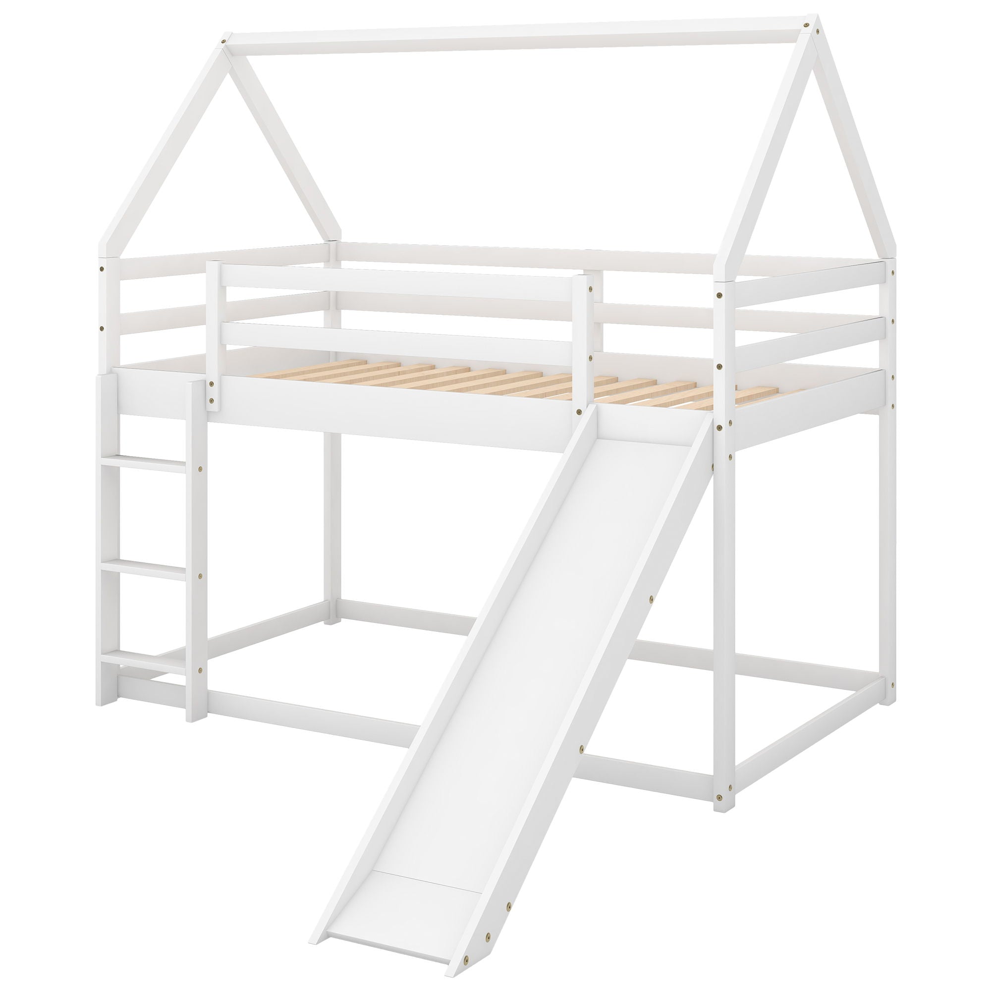 House Shape Bunk Bed With Slide And Ladder by Unique Piece Furniture