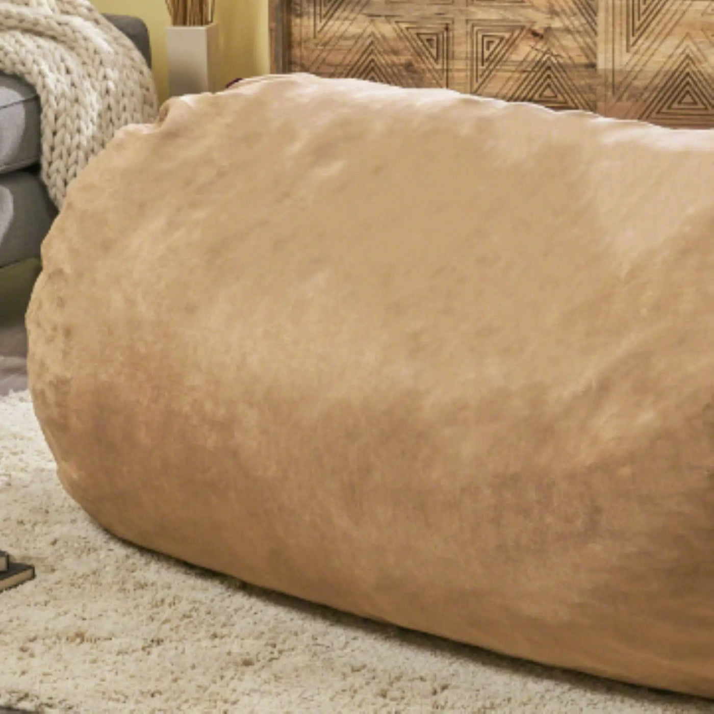 Jasper - Traditional Cylindrical Suede Bean Bag by HouseOfZazla