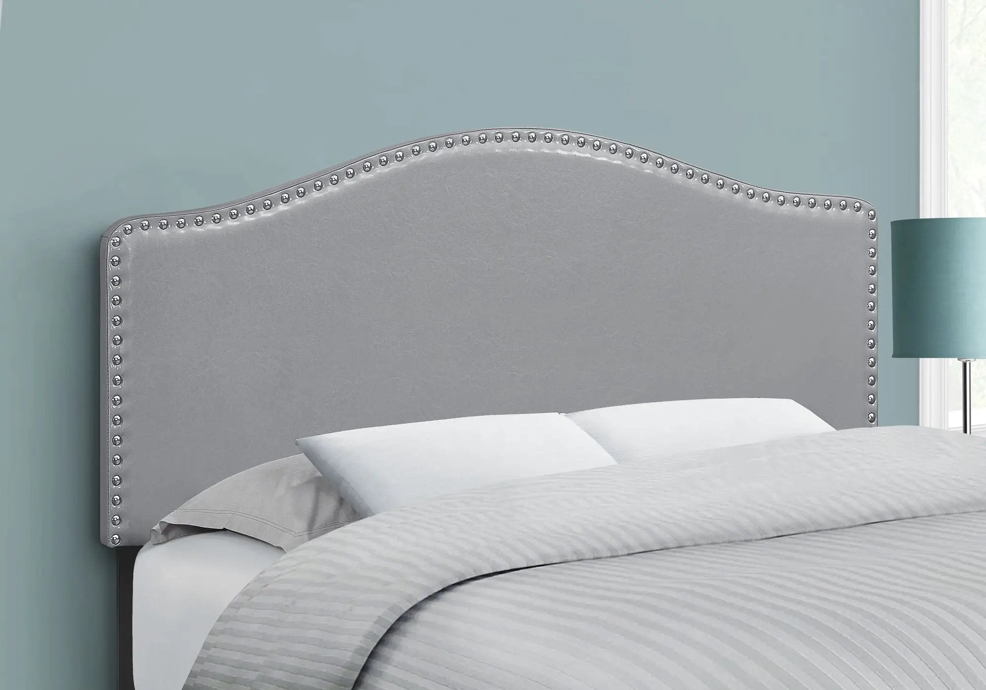 Full Size, Bed Headboard Only, Upholstered Transitional - Gray by Unique Piece Furniture