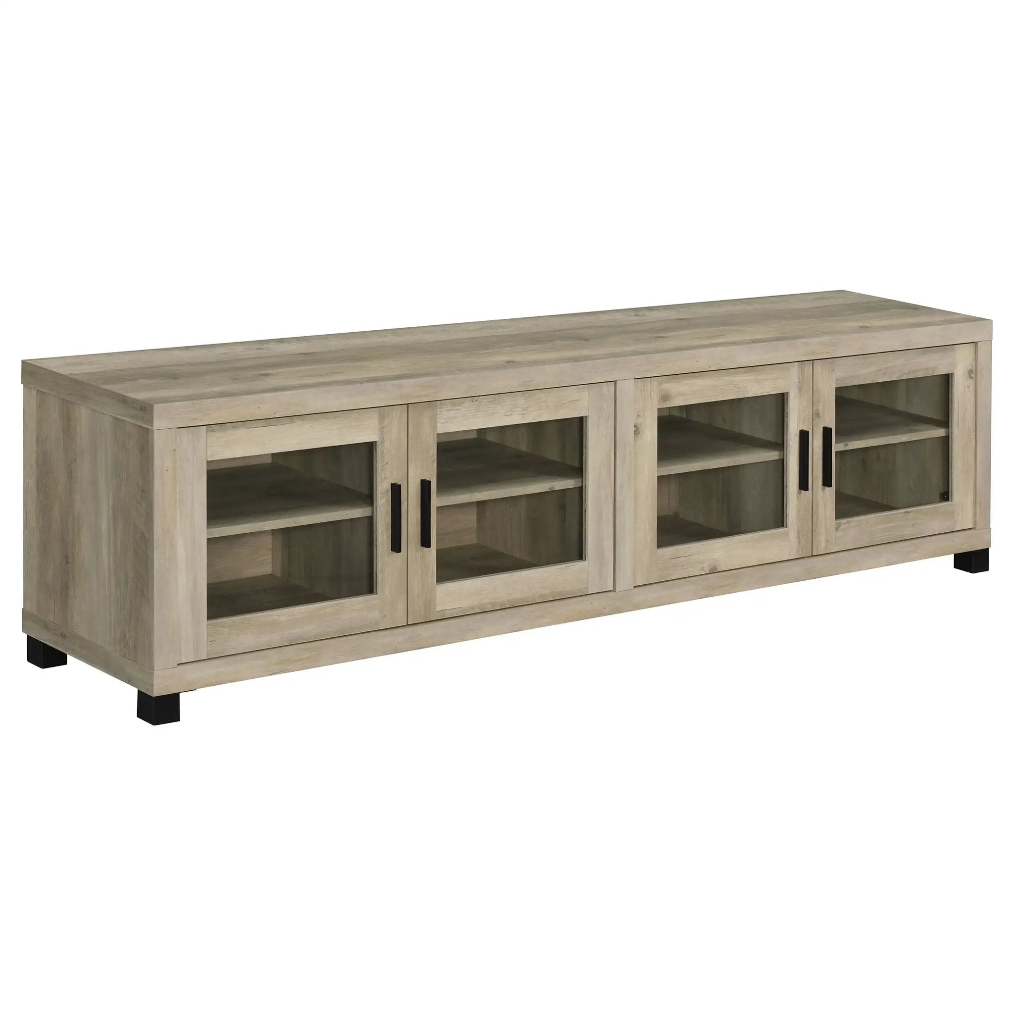 Sachin 4-door Engineered Wood 79-inch TV Stand Distressed Pine by Unique Piece Furniture