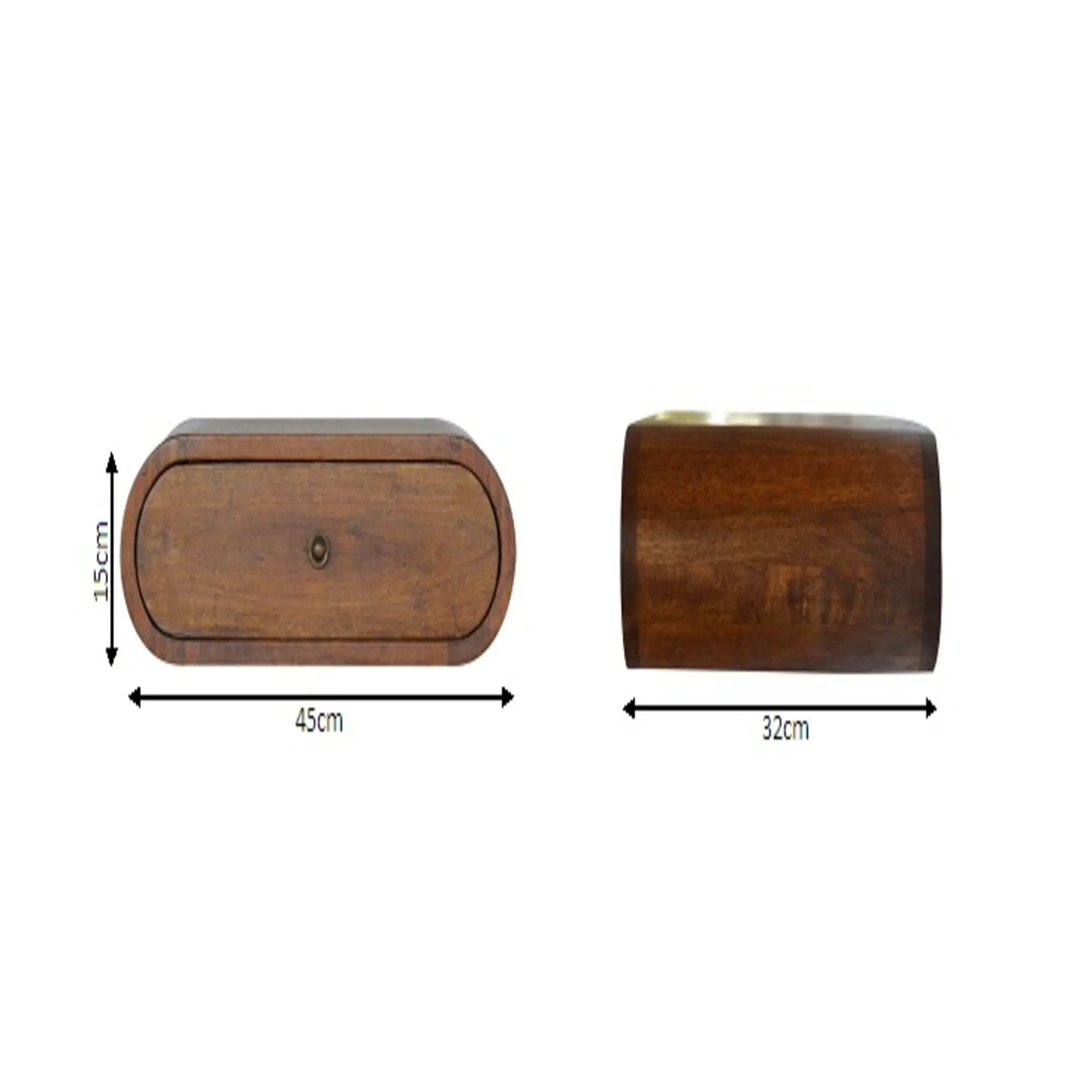 Wall Mounted Round Bedside Table - Chestnut by HouseOfZazla