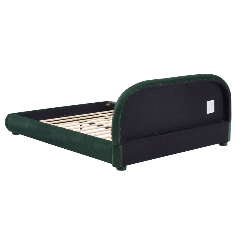 Dark Green Velvet Bed Frame by HouseOfZazla