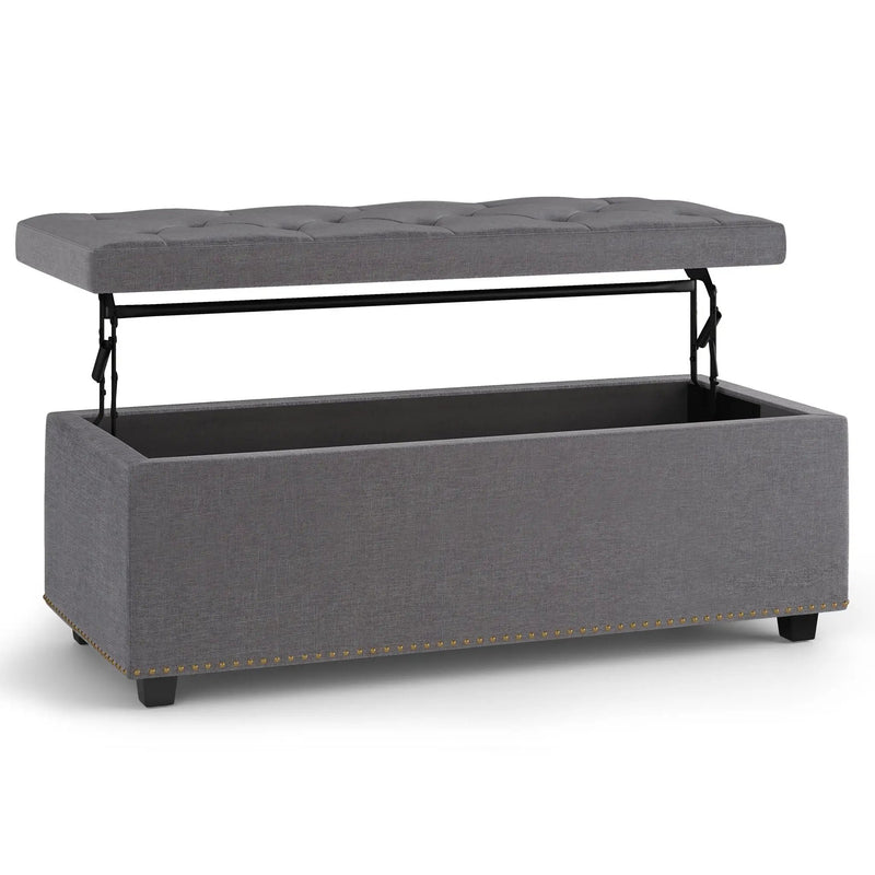 Hamilton - Upholstered Lift Top Rectangular Storage Ottoman by HouseOfZazla