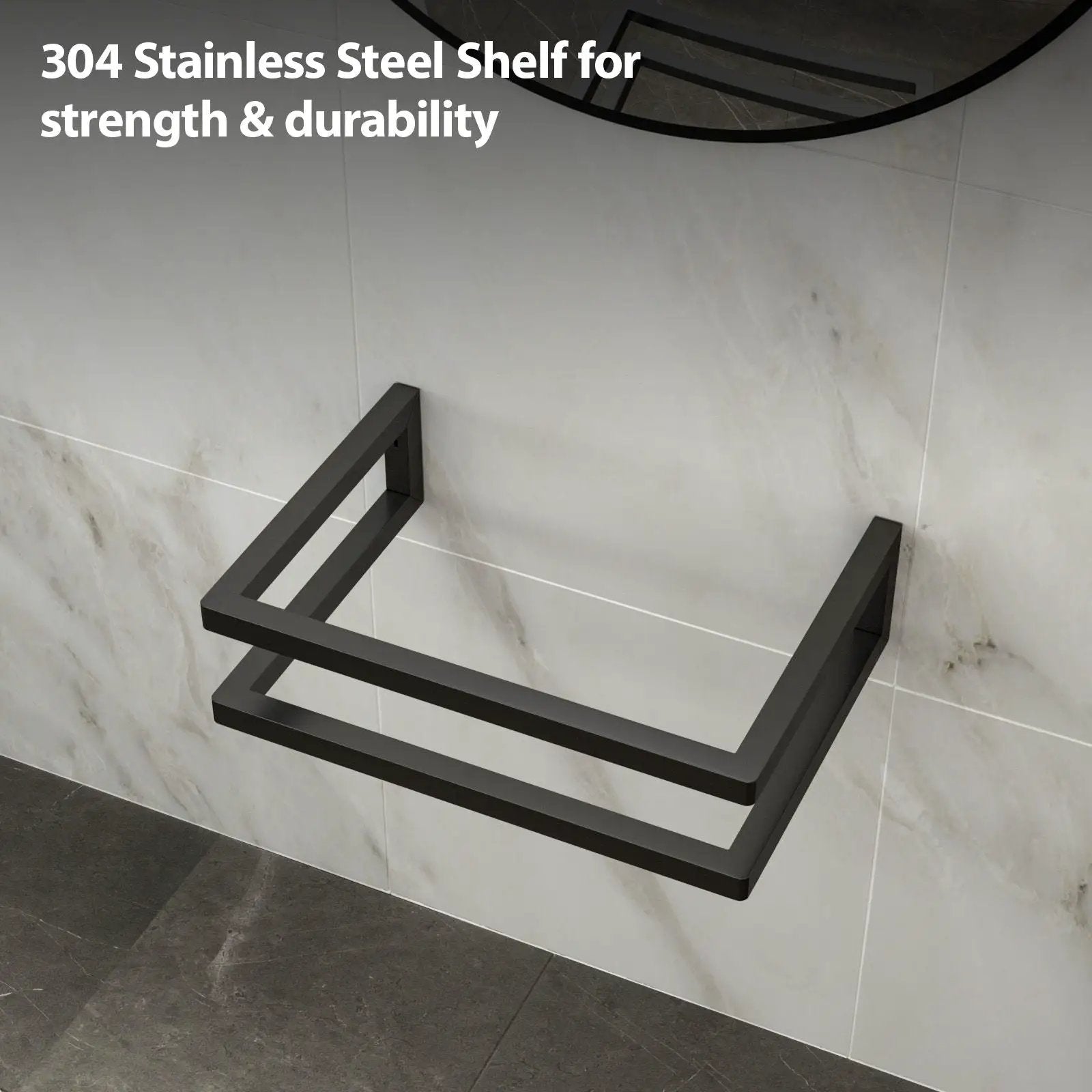 Wall Mounted Rectangular Bathroom Sink With Towel Bar And Faucet Hole - White by Unique Piece Furniture