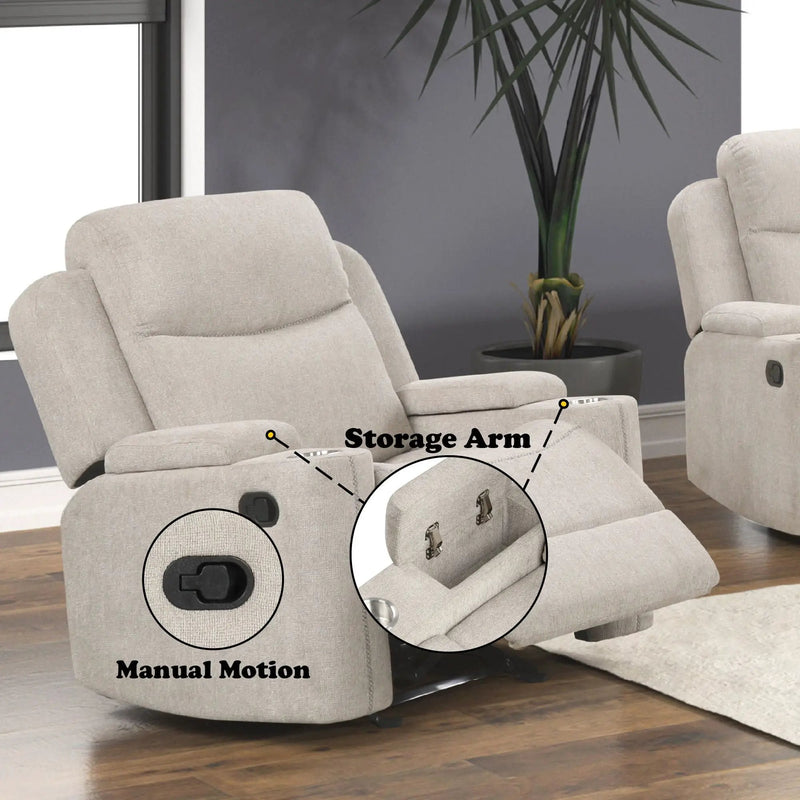 Galya - Motion Glider Recliner - Light Gray by Unique Piece Furniture