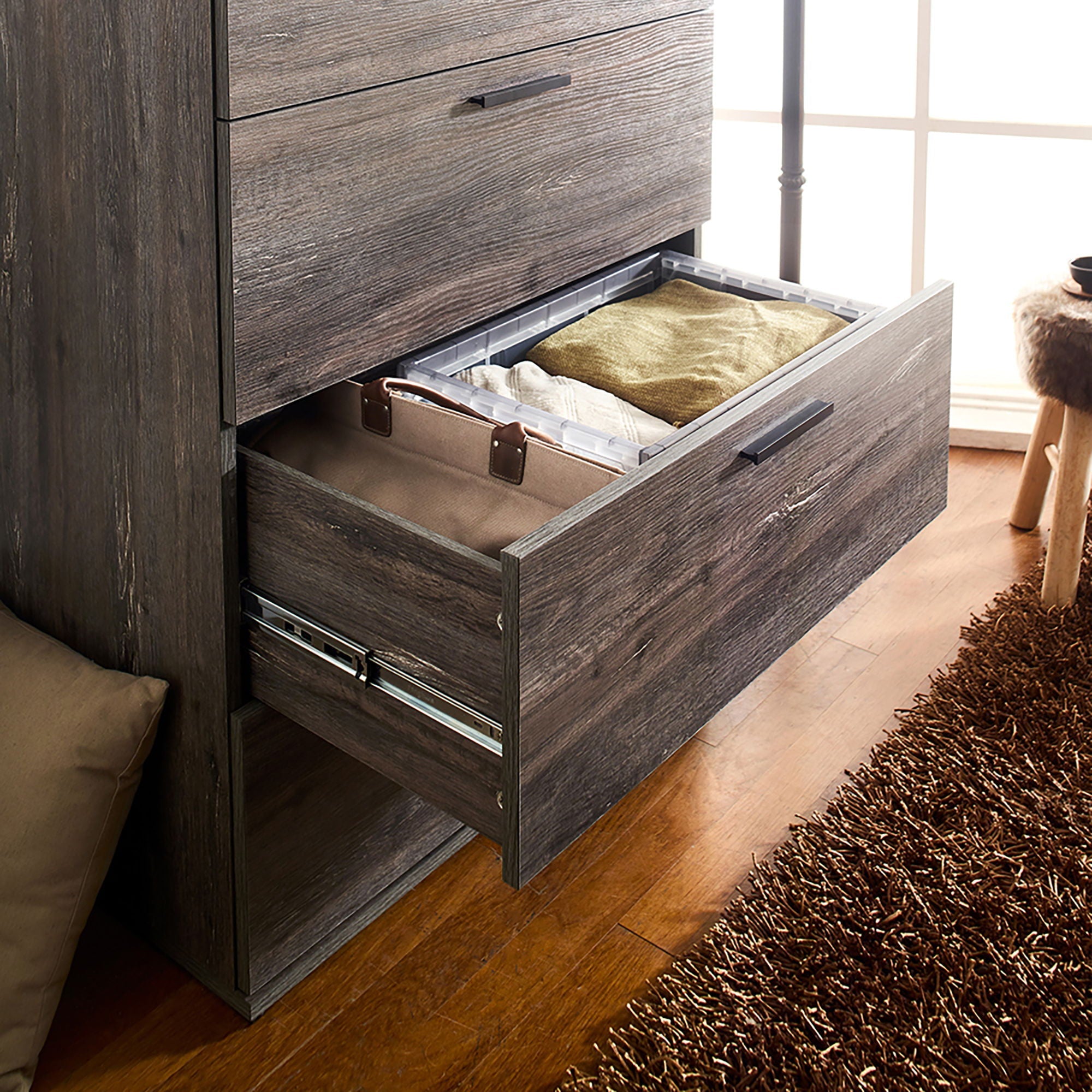 Oliver - Farmhouse Jumbo Chest With 4 Drawer Storage by HouseOfZazla