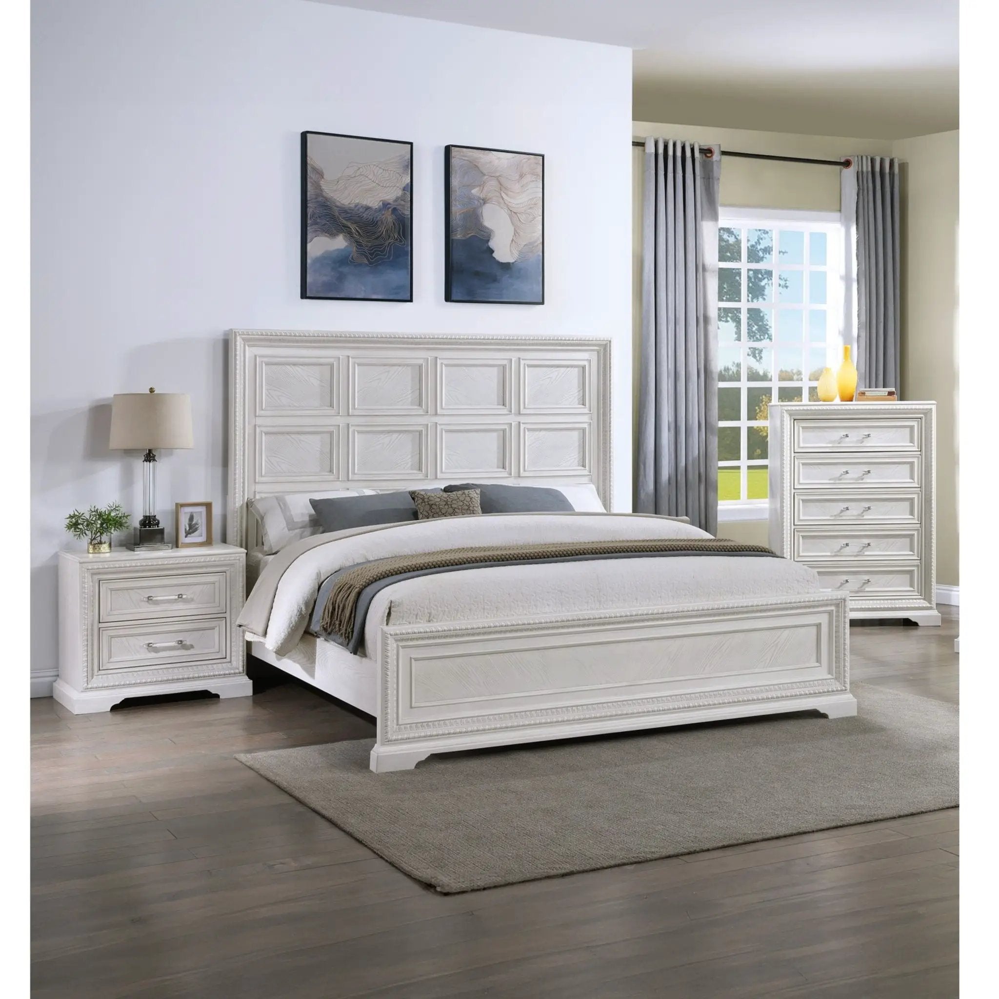 5 Drawer Tall Storage Chest - Antique White by Unique Piece Furniture
