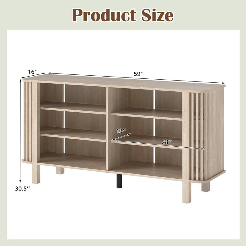 59 Inch TV Stand for TVs Up to 55 Inches with Adjustable Shelves by DirectDeals