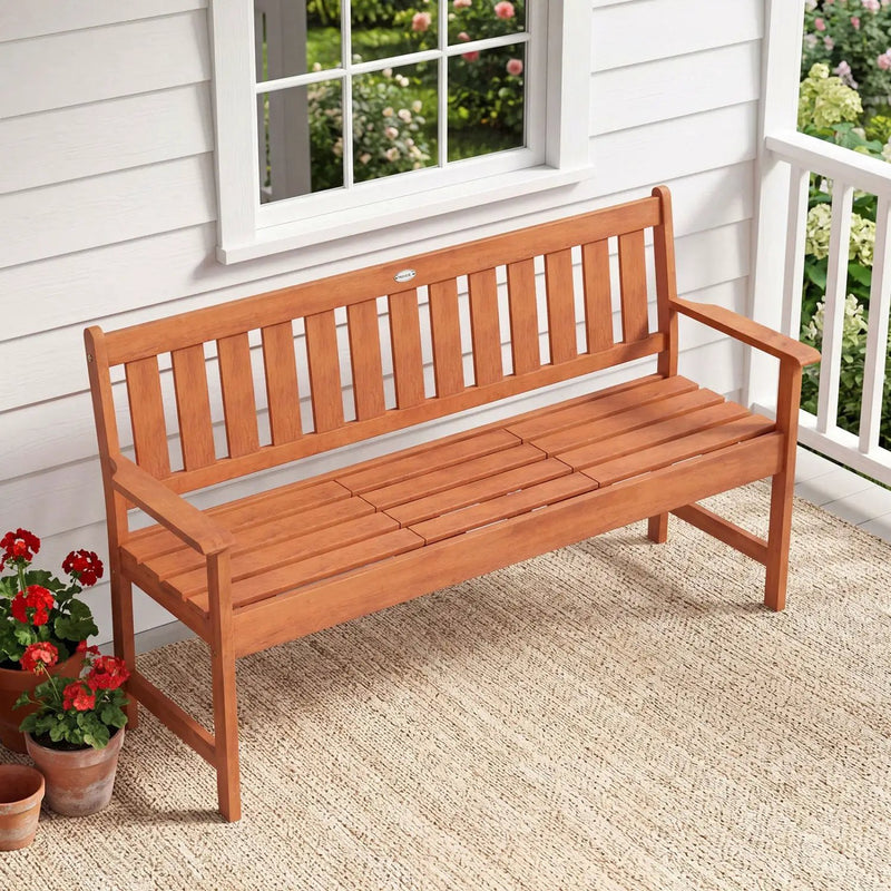 59" Outdoor Wood Garden Bench with Pull by DirectDeals