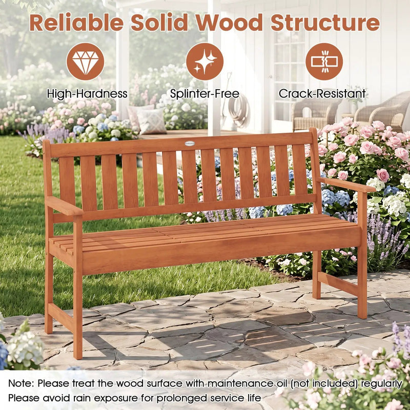 59" Outdoor Wood Garden Bench with Pull by DirectDeals