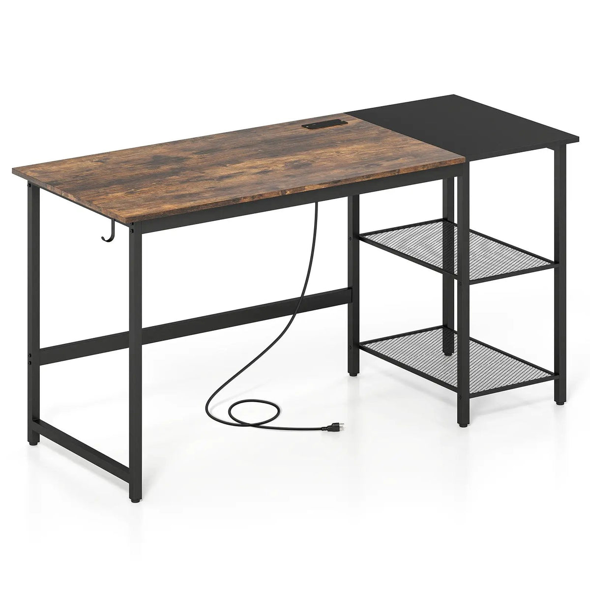 59 Inch Home Office Computer Desk with Removable Storage Shelves, photo 11 of 16