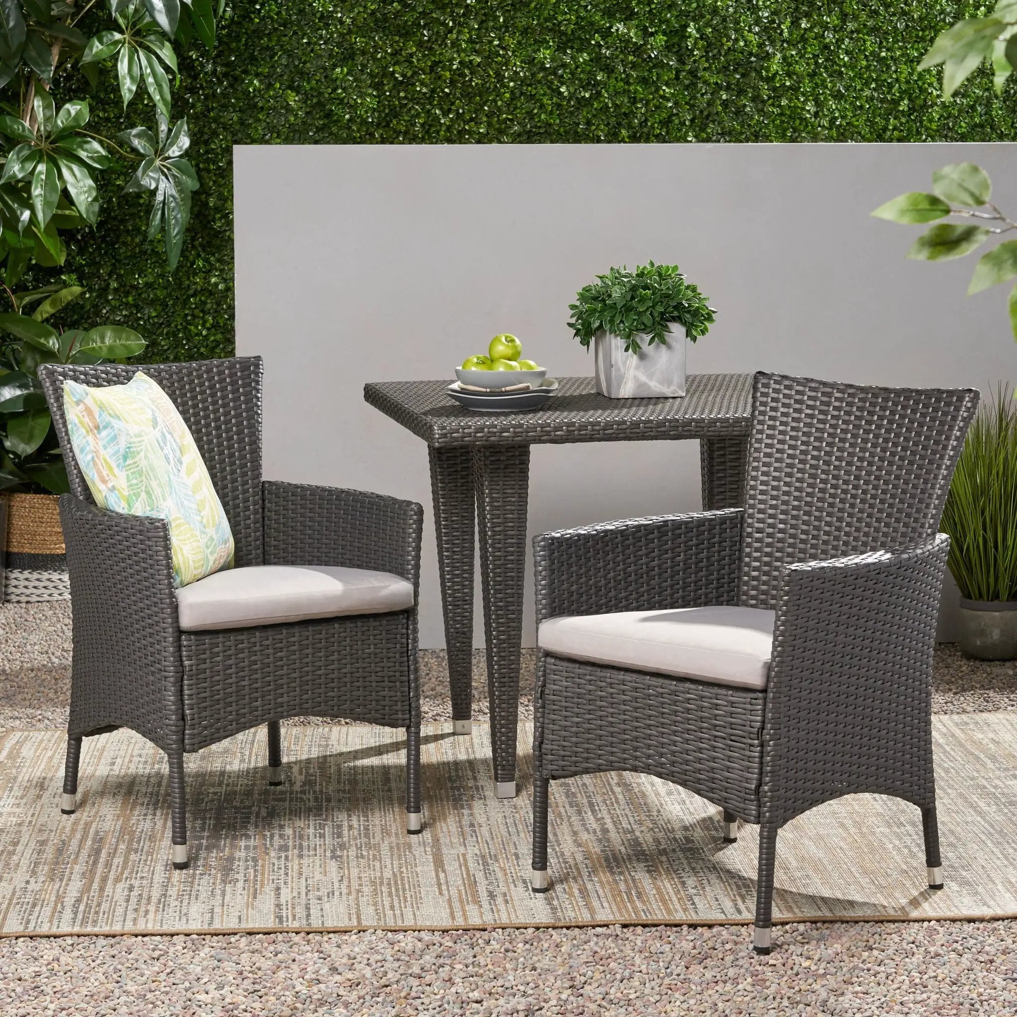 Dimensional Outdoor Dining Chair With Cushion Seat And Iron Frame (Set of 2) by HouseOfZazla