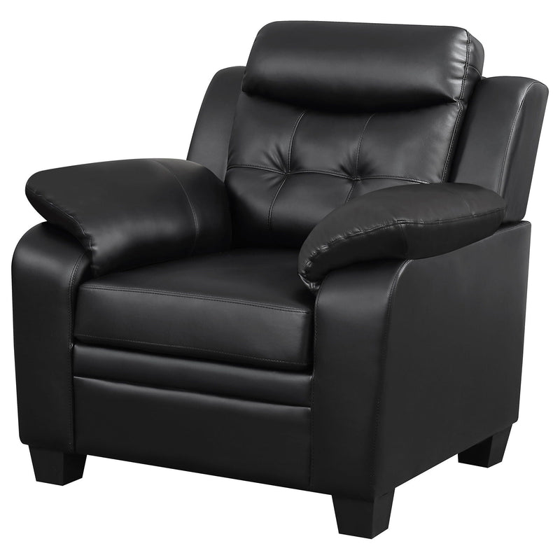 Winchell - Upholstered Padded Arm Tufted Accent Chair - Black by HouseOfZazla