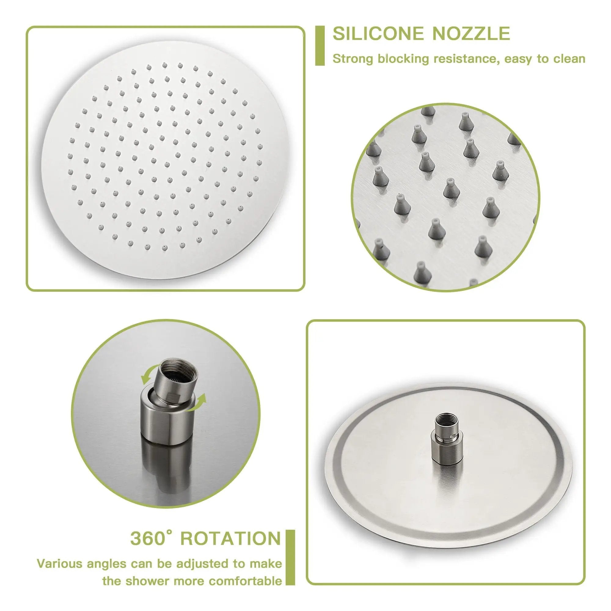 10" Round Rain Shower Head System With Waterfall Tub Spout, Wall Mounted, Stainless Steel by HouseOfZazla
