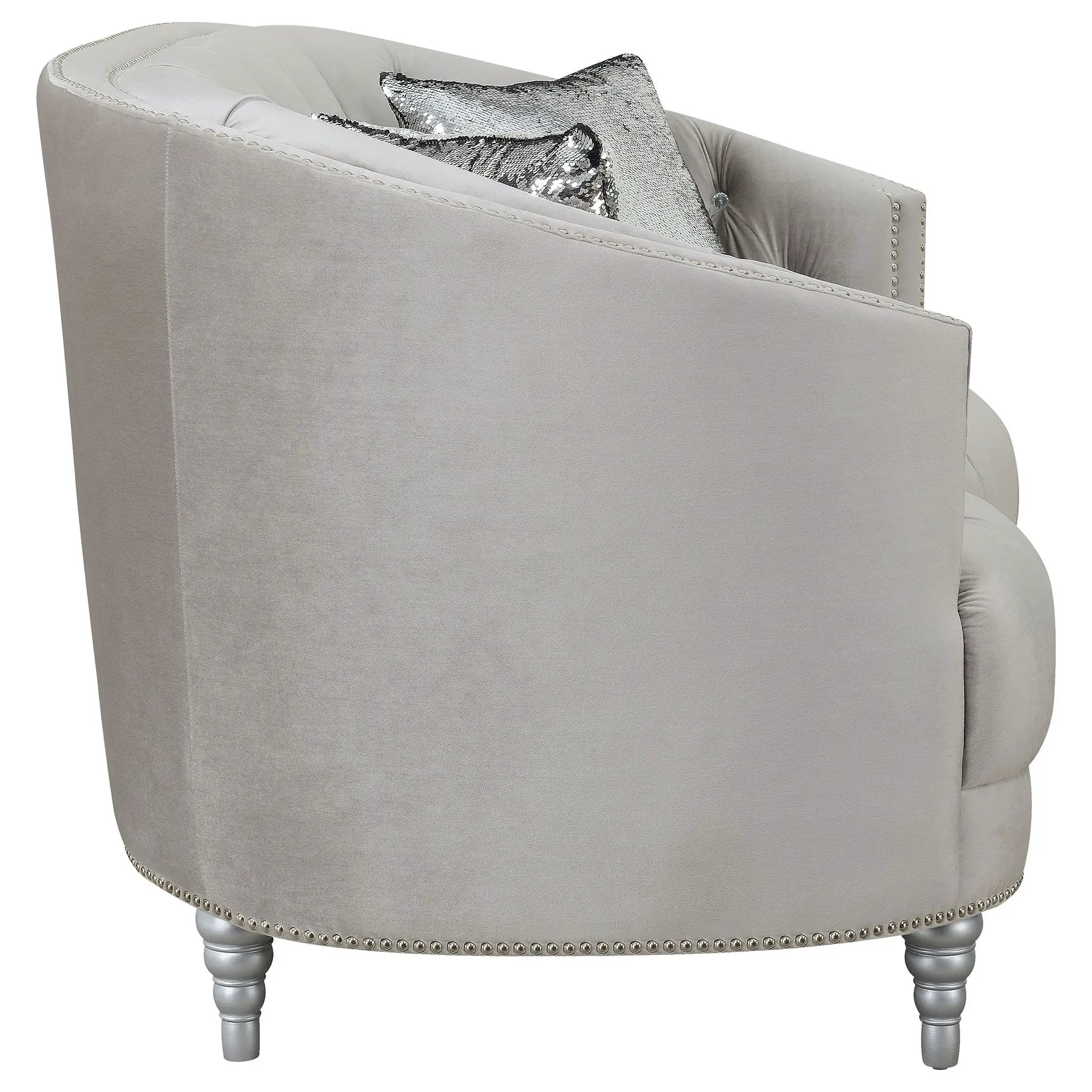 Colby - Loveseat With Tufted Design - Gray by HouseOfZazla