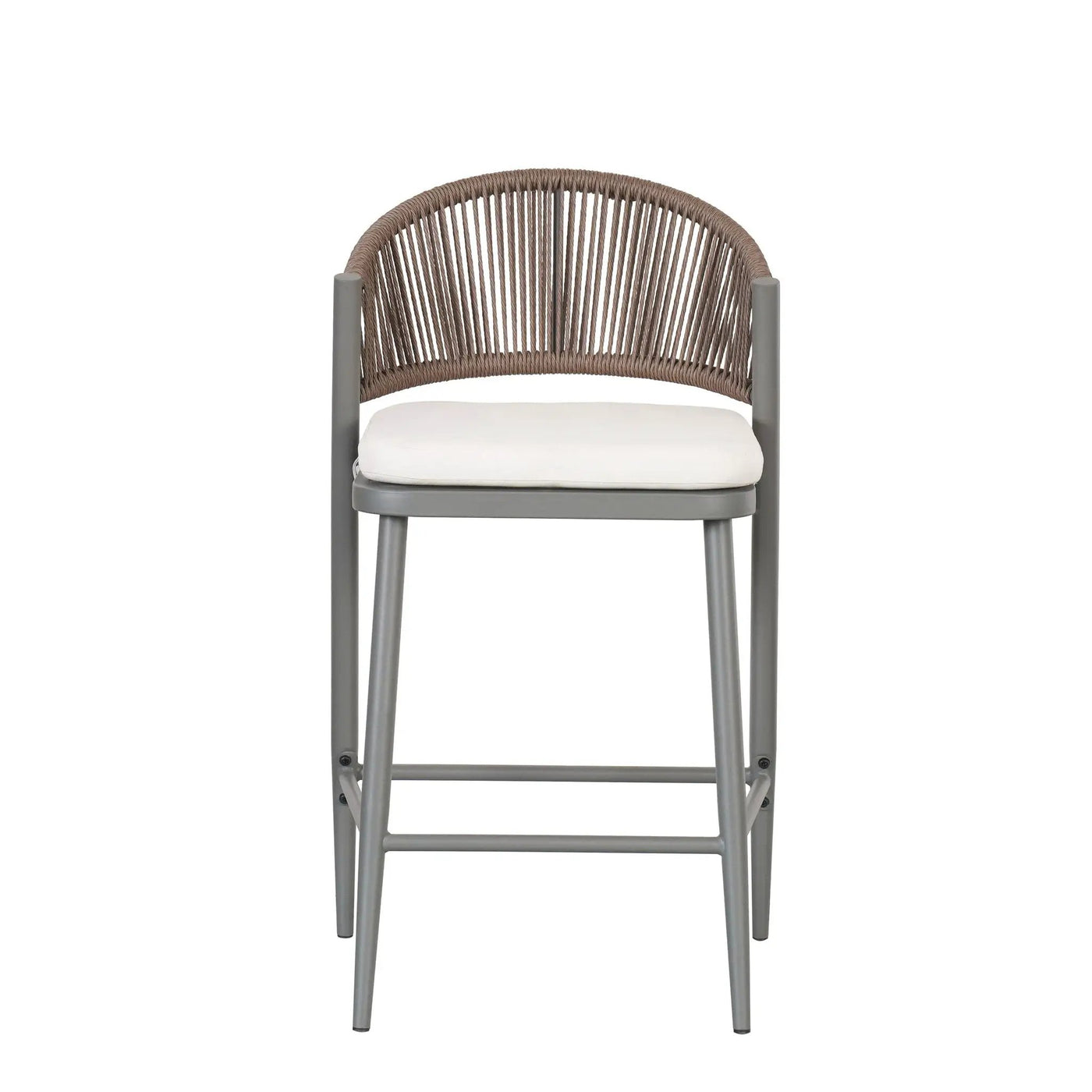 Outdoor 26" Counter Height Metal Frame Counter Stools With Scallop Shaped Backrest & Water Resistant Cushions by HouseOfZazla