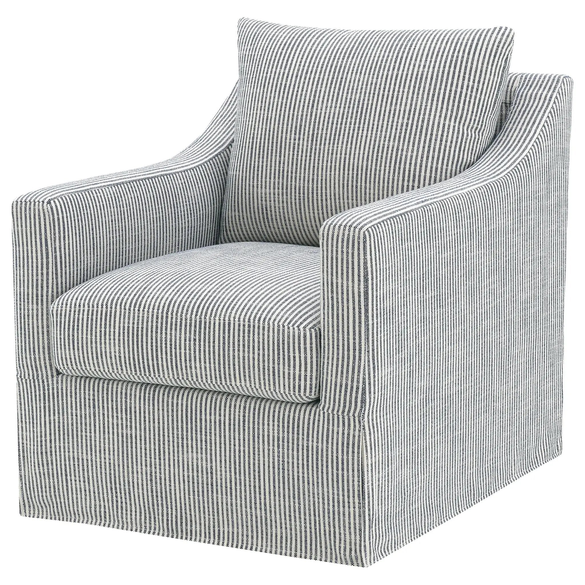 Winter Upholstered Sloped Arm Accent Swivel Chair Grey by Unique Piece Furniture