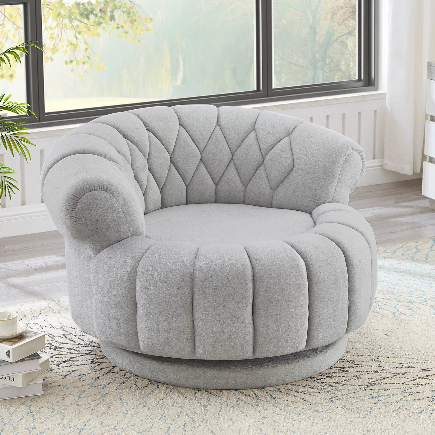 Round Swivel Accent Chair With Rotation by Unique Piece Furniture