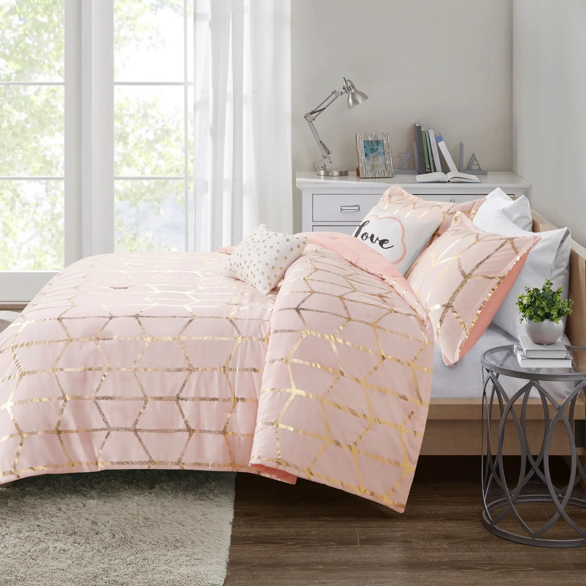 5-Piece Full/Queen 100% Polyester Brushed Printed Comforter Set by HouseOfZazla