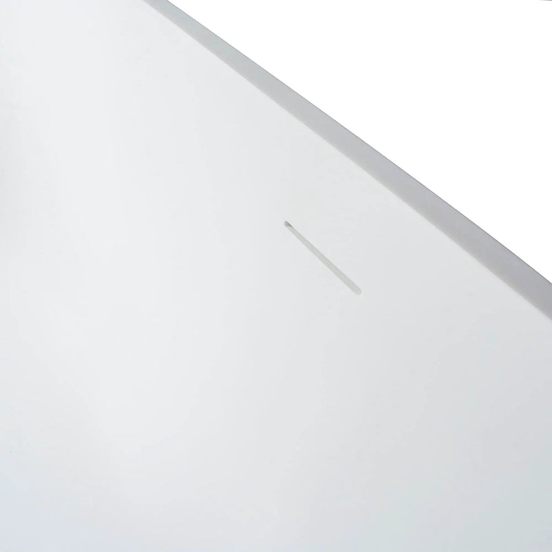 68.9" Freestanding Solid Surface Soaking Bathtub For Bathroom - Matte White