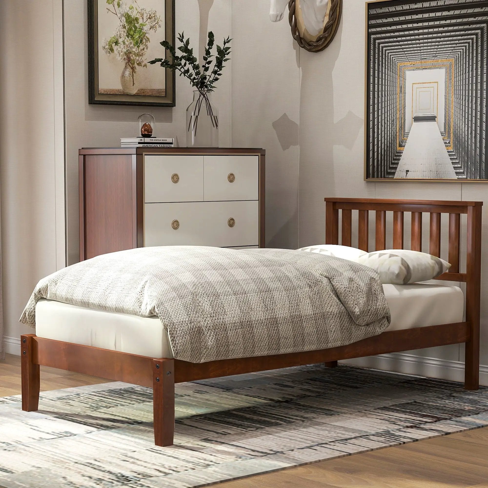 Platform Bed With Headboard, Footboard, Slat Support by HouseOfZazla