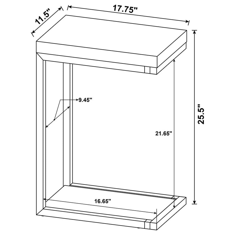 Beck Engineered Wood C-Shape Sofa Side Table Cement by Unique Piece Furniture