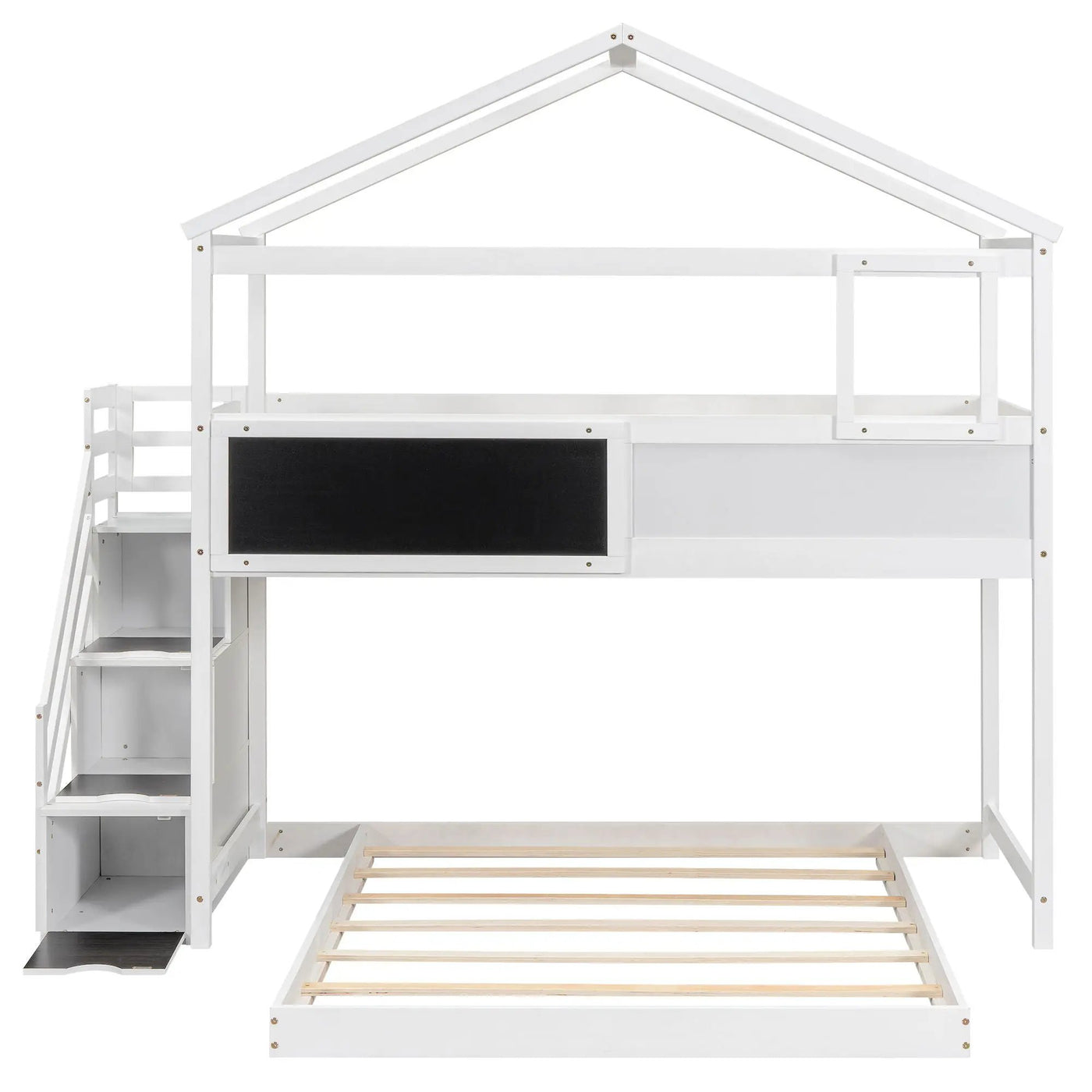 House Style Bunk Bed With Storage Staircase And board by HouseOfZazla
