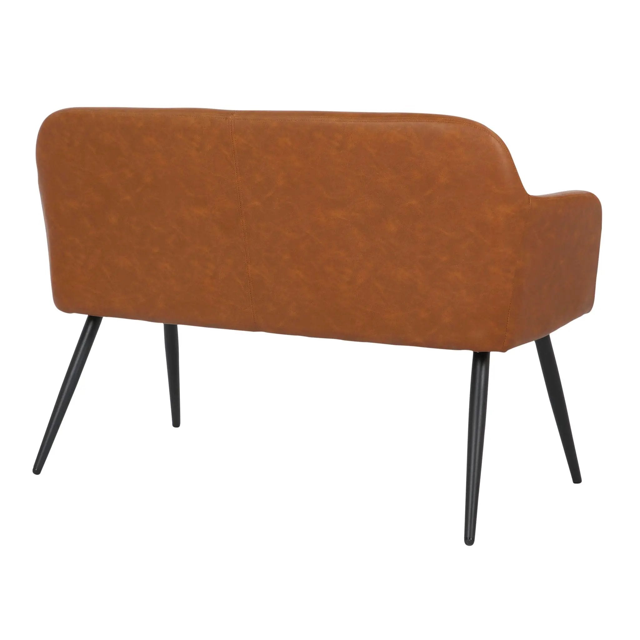Daniella - Industrial High Back Bench - Black / Camel by HouseOfZazla