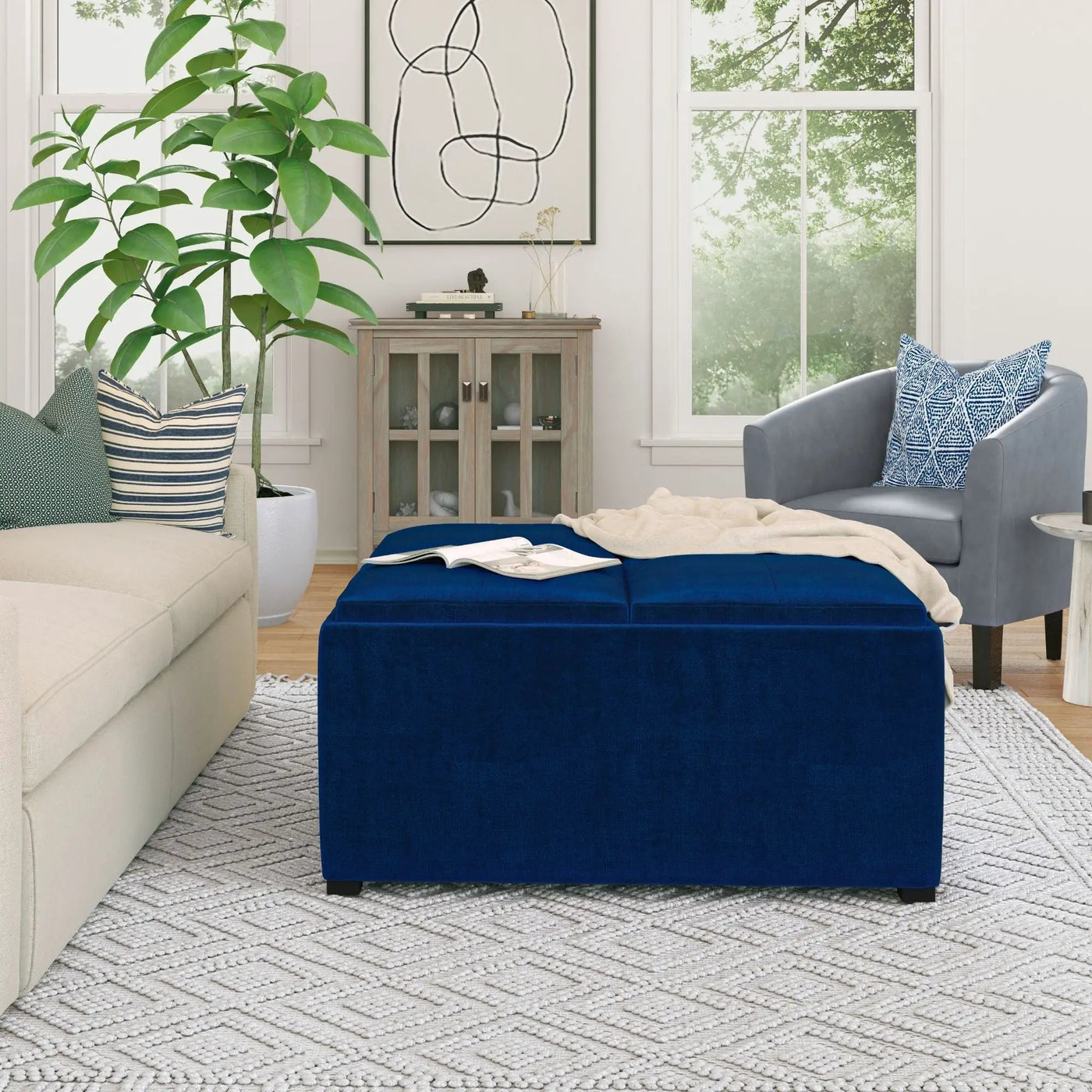 Avalon - Square Coffee Table, Storage Ottoman by Unique Piece Furniture