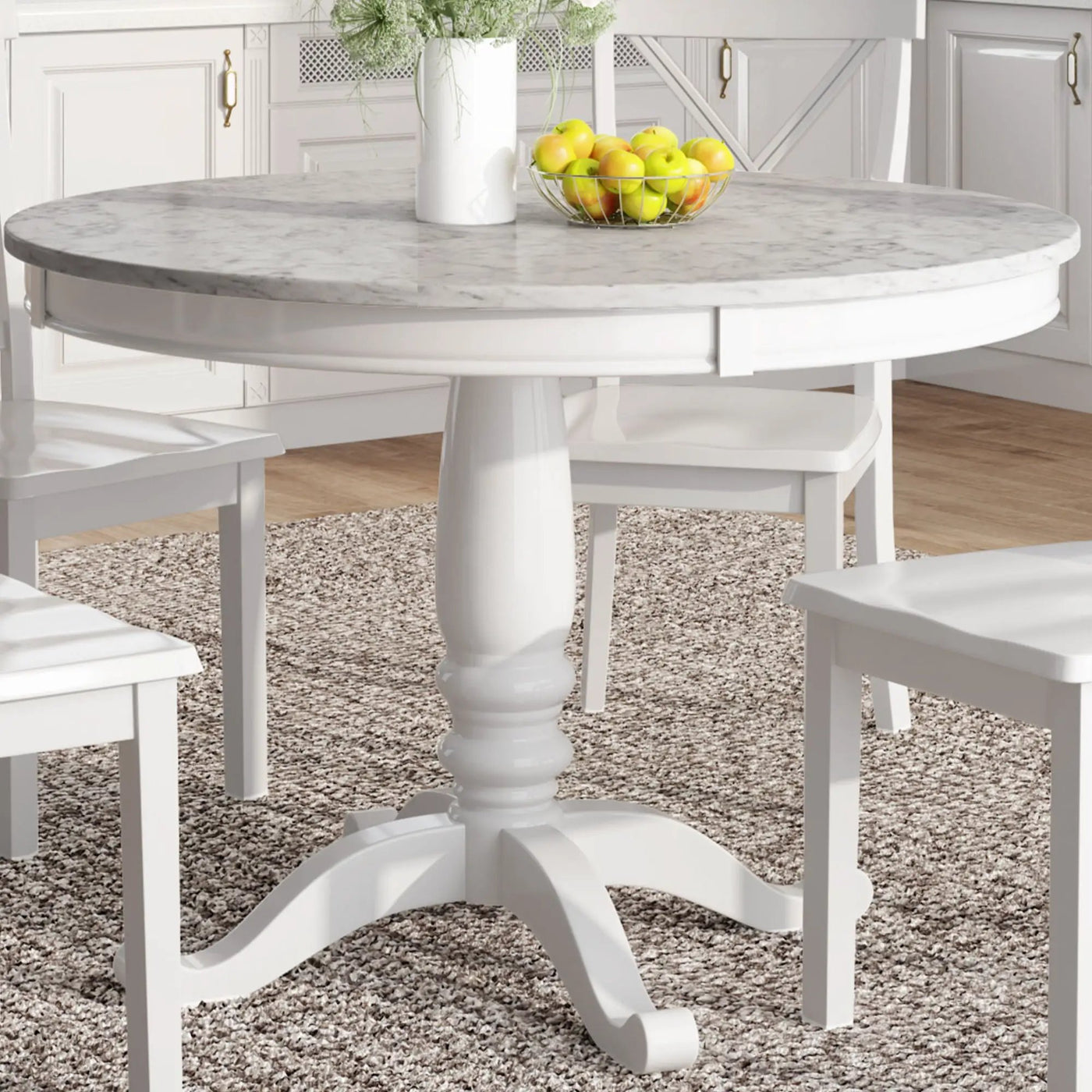 5 Pieces Dining Table And Chairs Set For 4 Persons, Kitchen Room Solid Wood Table With 4 Chairs by HouseOfZazla