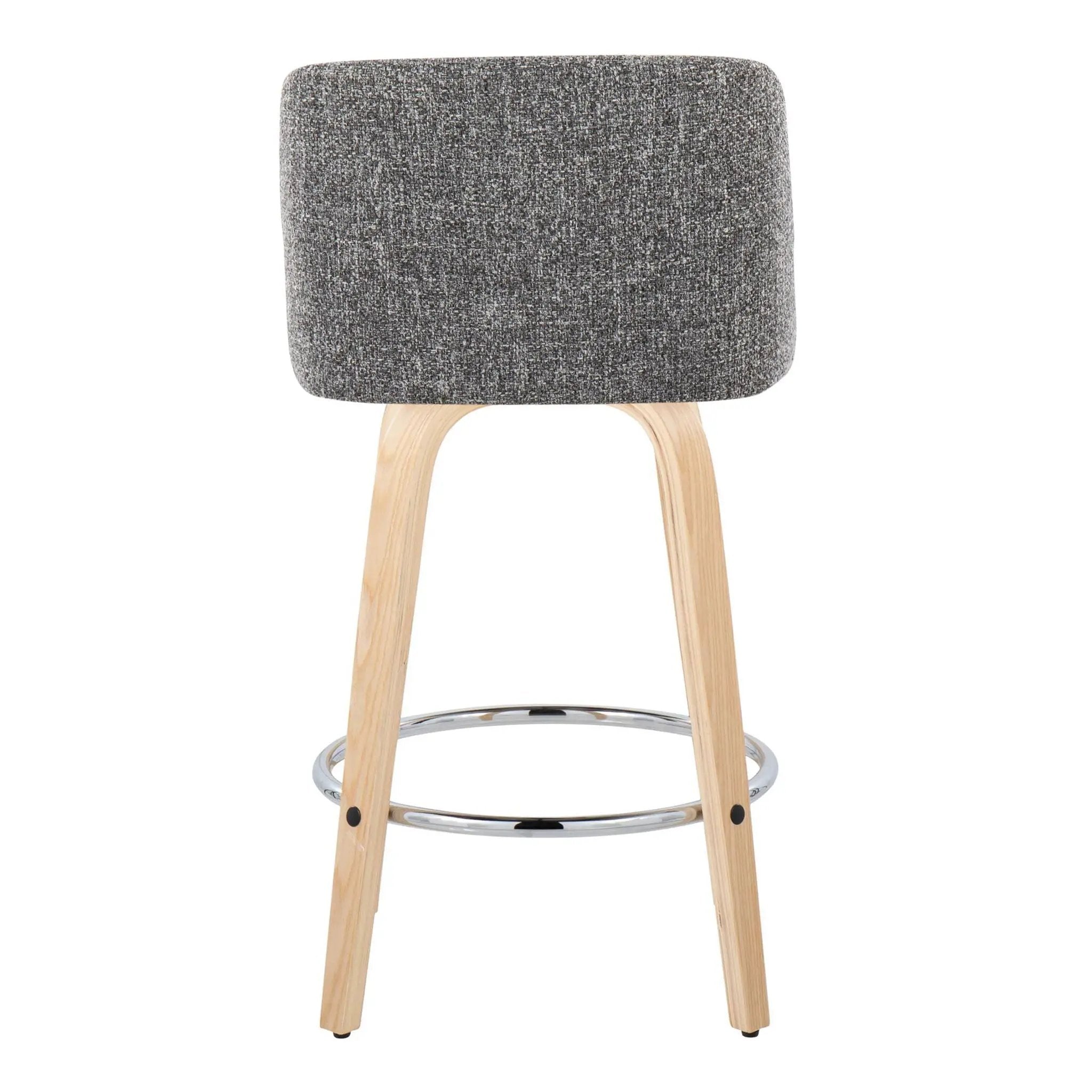 Toriano - Contemporary Fixed-Height Counter Stool With Swivel And Round Footrest (Set of 2) by Unique Piece Furniture
