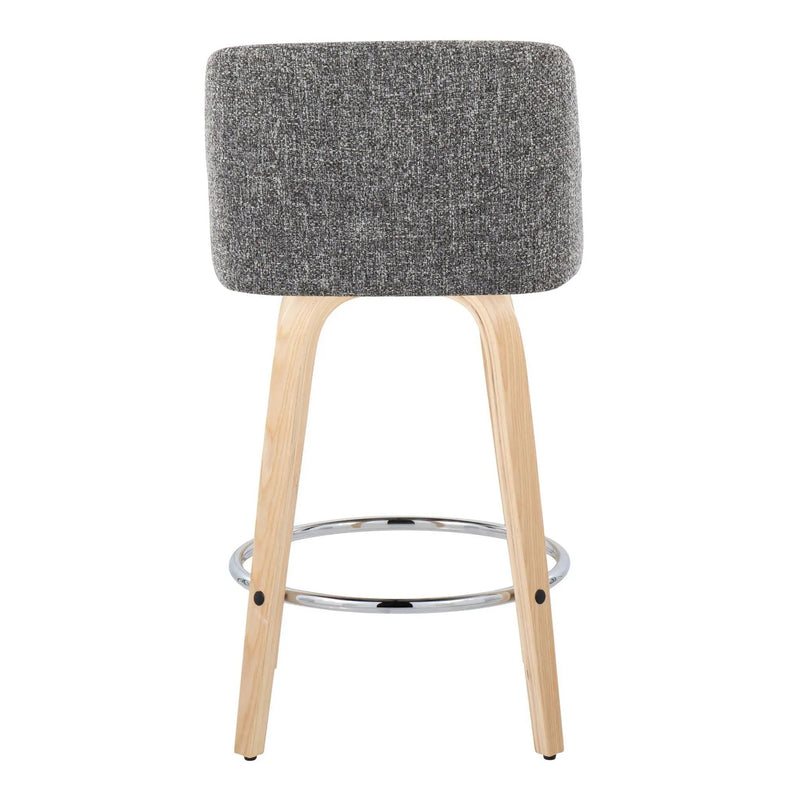Toriano - Contemporary Fixed-Height Counter Stool With Swivel And Round Footrest (Set of 2) by Unique Piece Furniture
