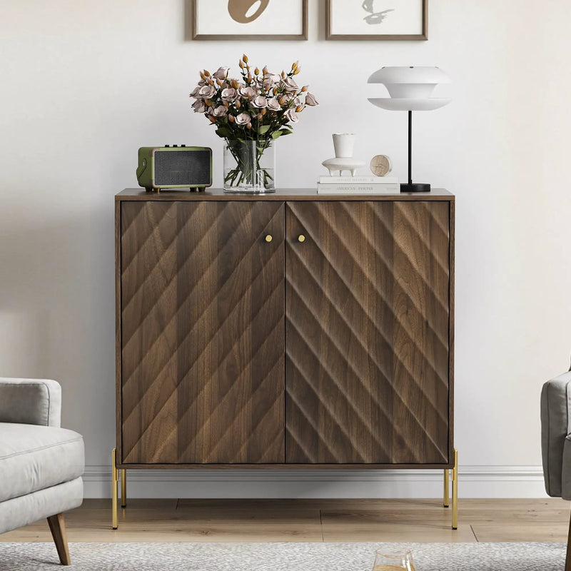 Sideboard Buffet With Storage For Living Room - Walnut by Unique Piece Furniture